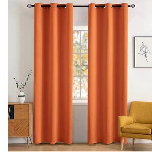 Miulee Orange Blackout Curtains